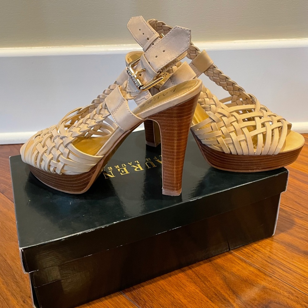 Lauren Ralph Lauren Fayre Natural Vachetta size 7 sandal - Picture 7 of 8